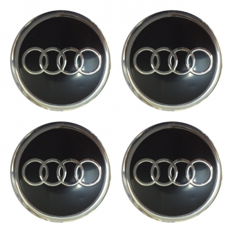 Наклейки на диски Audi, 60 мм, хром