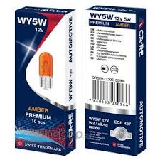 Автолампа WY5W "Ca-Re", 12V, 5W, желтая