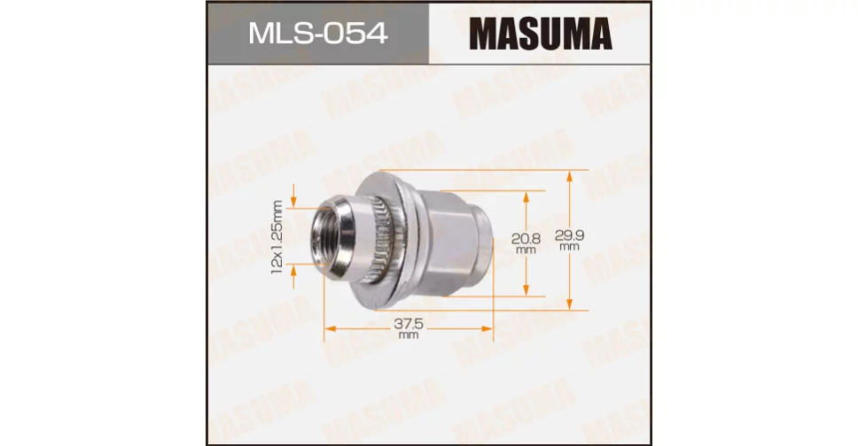 Гайка колесная M12x1.25 под ключ 21 "Masuma"
