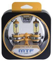 Автолампы H4 "MTF" Aurum, 12V, 60/55W, 3000K