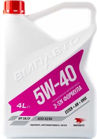 Масло моторное "ВМП Авто" 5w40, A3/B4, SN/CF, 4л