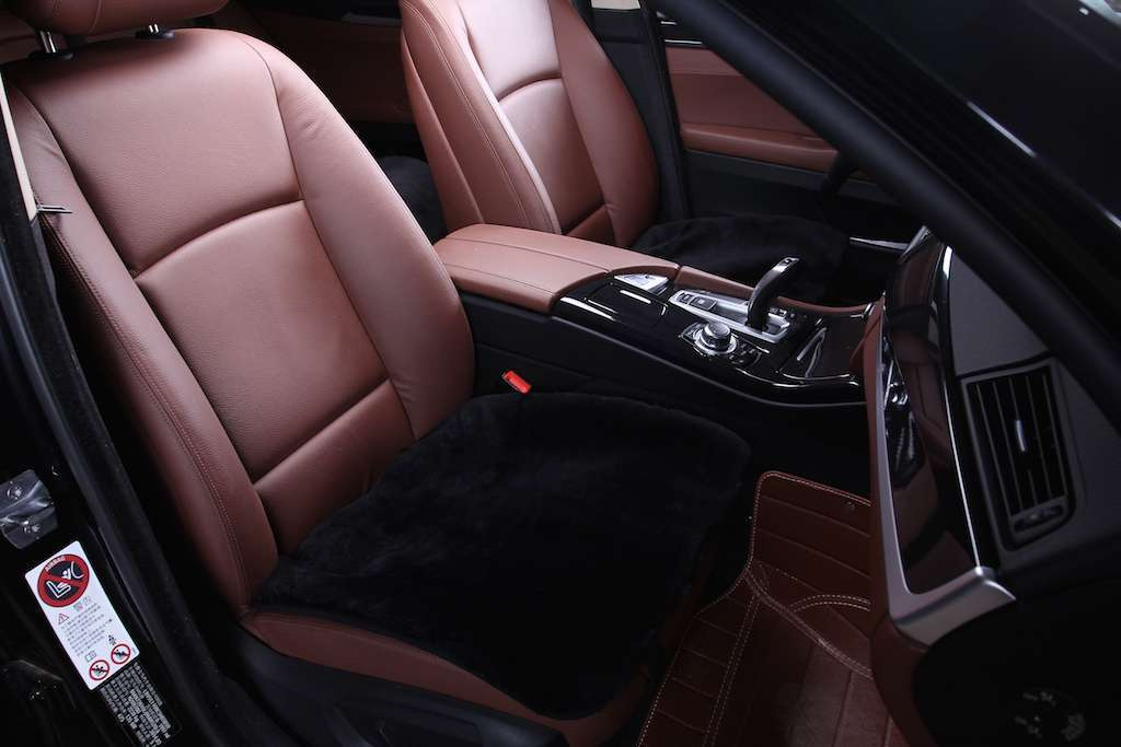 Накидка из искусственного меха "Автопилот" 45х45 см, длинный ворс, черная