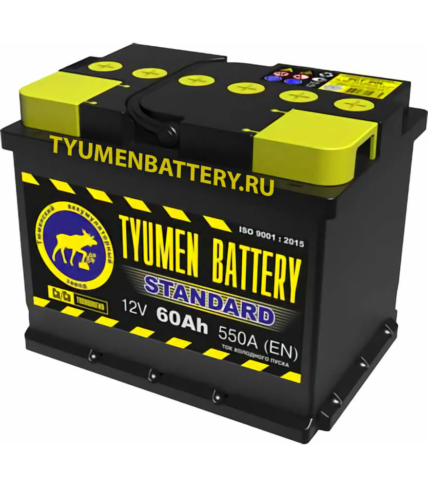 АКБ 60 а/ч "TYUMEN BATTERY" STANDARD, 550А, обратная полярность