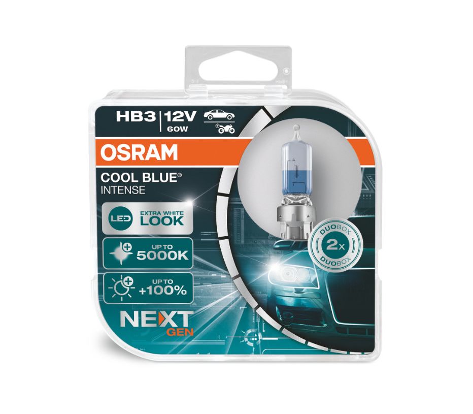 Автолампы HB3 "Osram", Cool Blue, +100%, 12V, 60W, 5000К