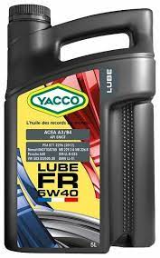 Масло моторное YACCO LUBE FR 5W40 синт. RN710/700,A3/B4,SN/CF,PSA,GM,MB,VW, 4л