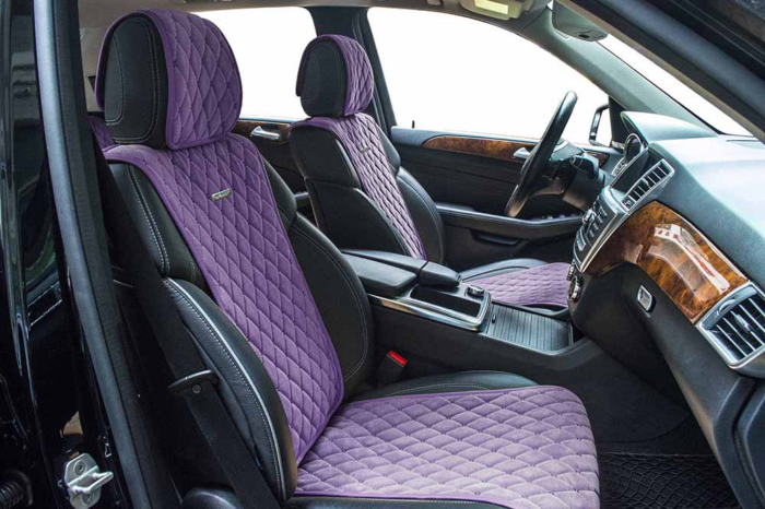 Накидки на передние сиденья "Carfashion" "Bullet Front", фиолетовые