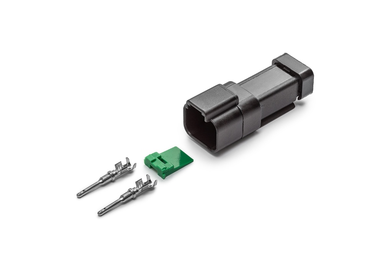 Разъем Deutsch DT04-2P-E005 2-х контактный под сечение кабеля 0.5-0.8 мм²