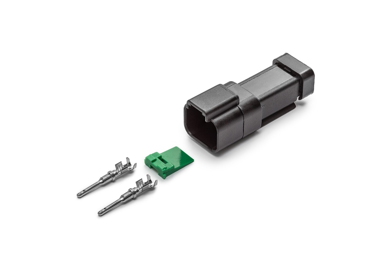 Разъем Deutsch DT04-2P-E005 2-х контактный под сечение кабеля 0.5-0.8 мм²