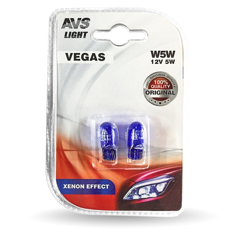 Автолампы W5W "AVS", Vegas, XENON EFFECT