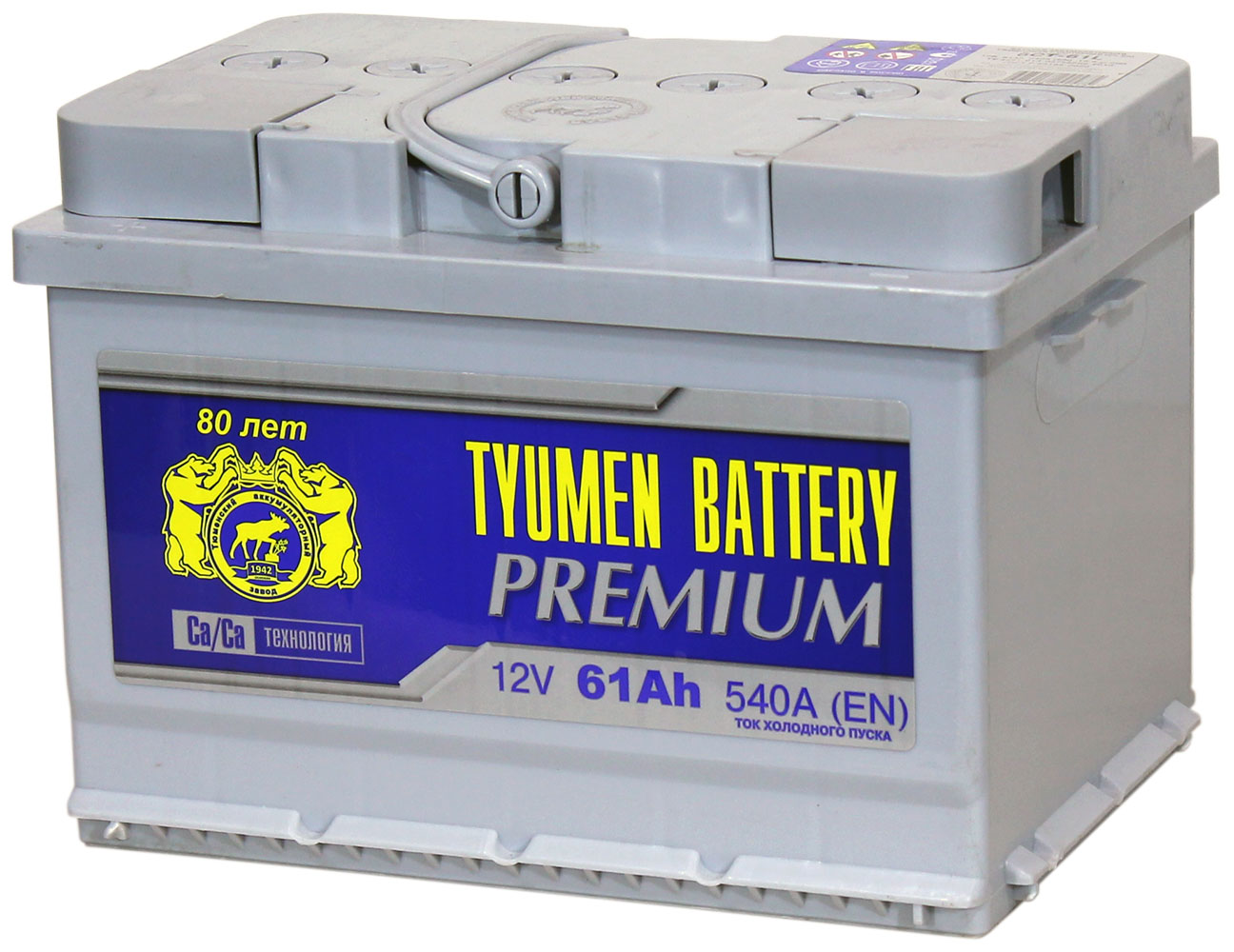 АКБ 61 а/ч "TYUMEN BATTERY" Premium, 540A,  прямая полярность, низкий