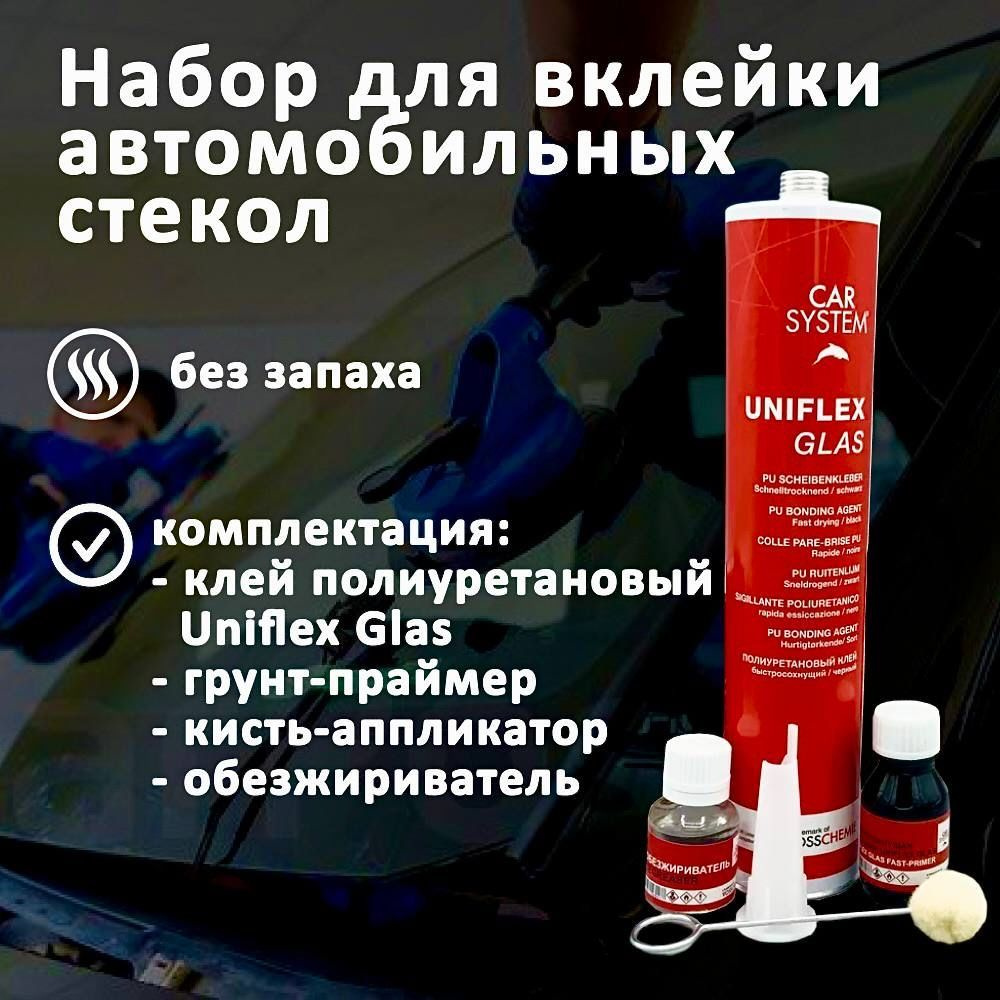 Набор для вклейки стекол Carsystem Uniflex Glas 120 минут (4 предмета)