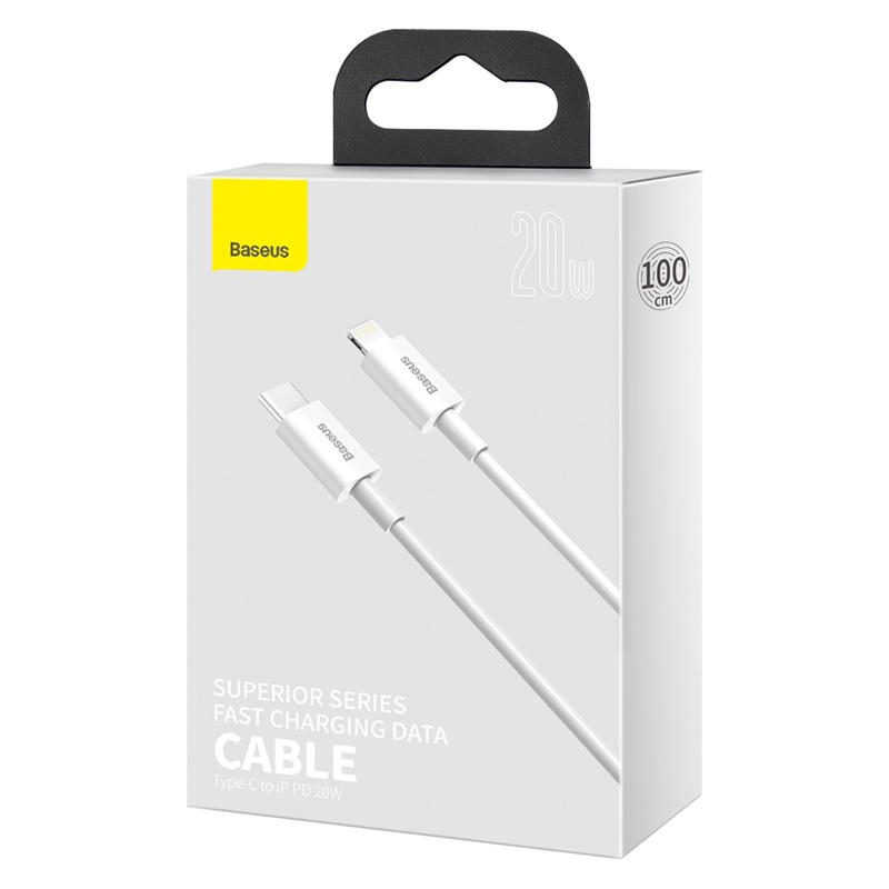 Кабель Type-C - Lightning "Вaseus", 20W, быстрая зарядка, data, 1 метр