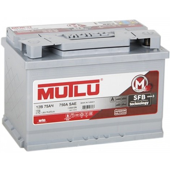 АКБ 75 а/ч "Mutlu" Calcium Silver, 720А, обратная полярность