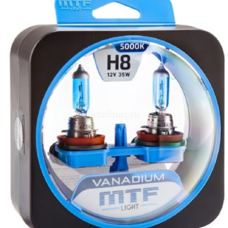 Автолампы H8 "MTF" Vanadium, 12V, 55W, 5000K