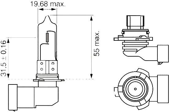 Автолампа HB4 "Ca-Re", Long Life, 55W