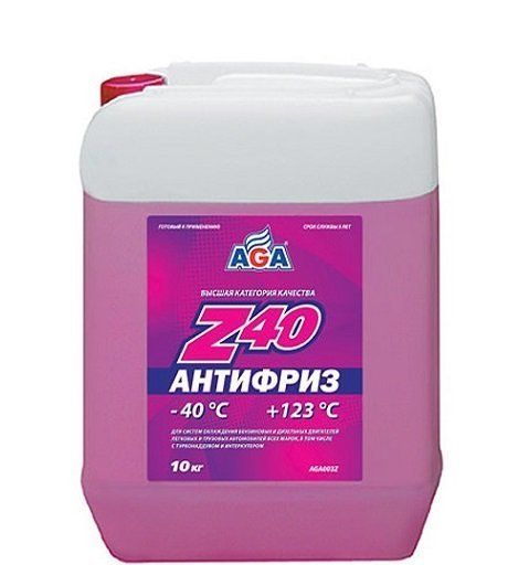 Антифриз готовый до -40С "AGA", красный 10л