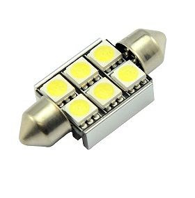 Светодиод двухцокольный, 36мм, 6SMD, обманка, белый