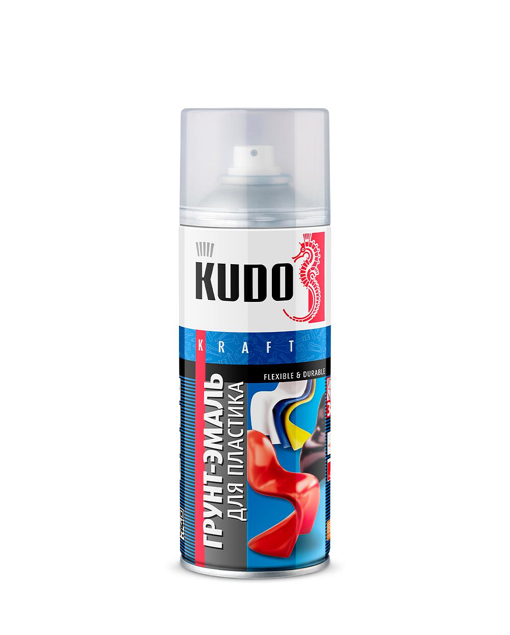 Грунт по пластику "KUDO", серый, спрей, 520мл