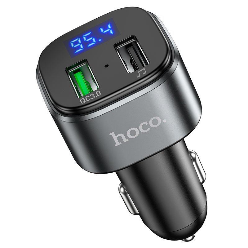 Автомобильный FM модулятор "Hoco", 2 USB, быстрая зарядка