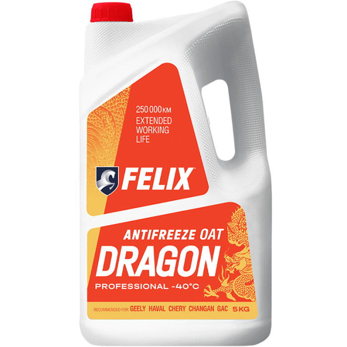 Антифриз "Felix Dragon", красный, 5кг