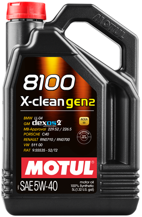 Масло моторное Motul 8100 X-Clean GEN2, 5W40, 4л