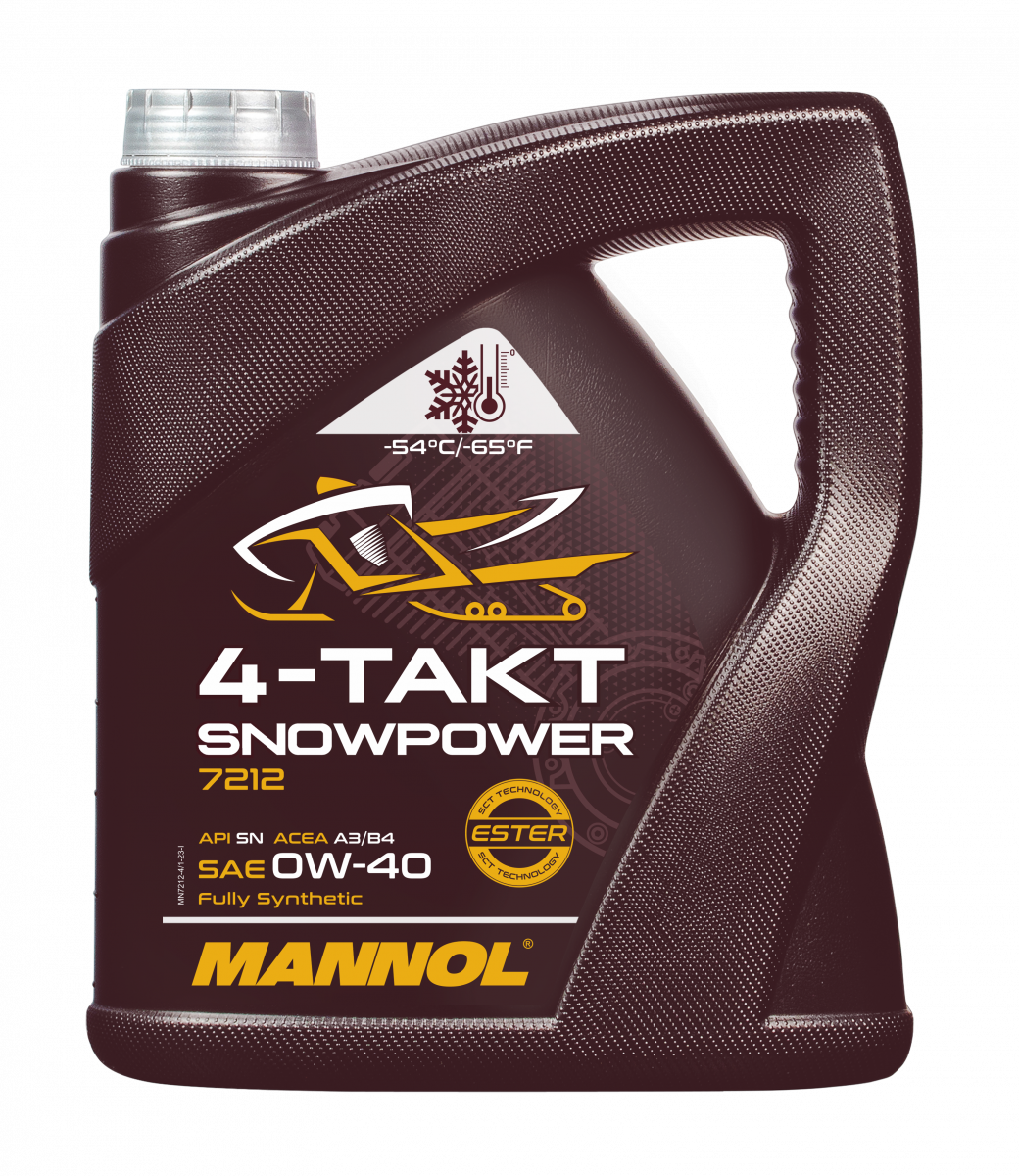 Масло моторное Mannol 4T, 0W40, Snowpower, 4л