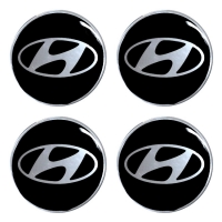 Наклейки на диски Hyundai, 60 мм, хром