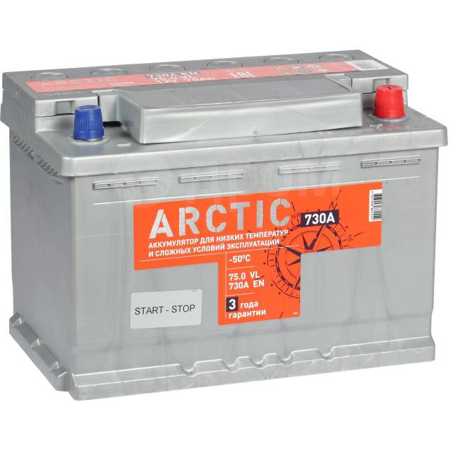 АКБ 75 а/ч "Titan" Arctic, 730А, обратная полярность