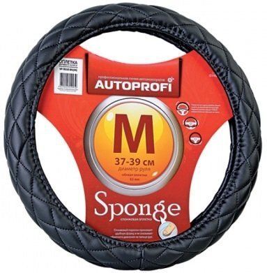 Оплетка "Autoprofi" стеганая, черная, размер М 