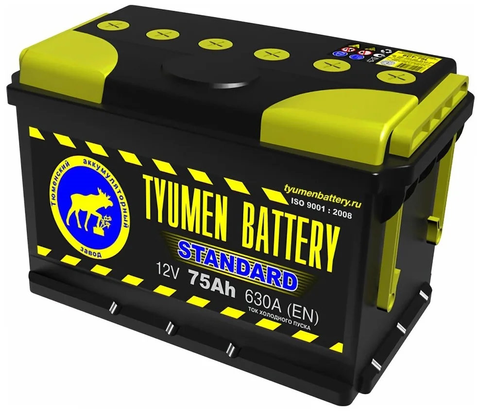 АКБ 75 а/ч "TYUMEN BATTERY" STANDARD, 660А, обратная полярность