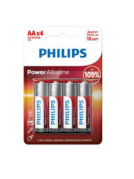 Батарейка AA "Philips", алкалиновая, 4 шт