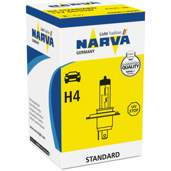 Автолампа H4 "Narva", Standart, 12V, 60/55W