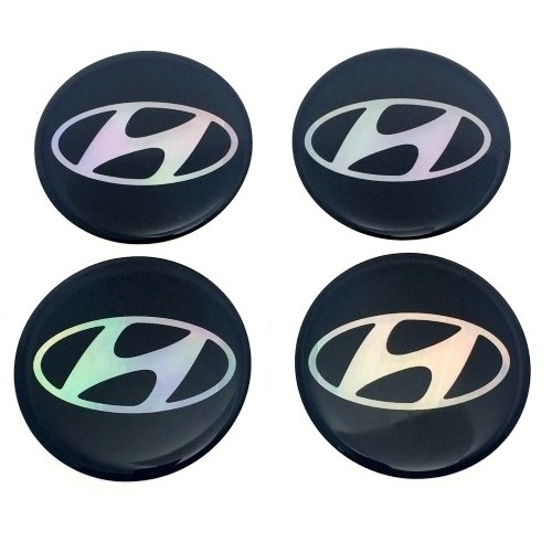 Наклейки на диски Hyundai, 60 мм, цветные