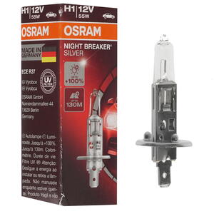 Автолампа H1 "Osram", Night Breaker Silver, +100%, 12V, 55W, 3200K