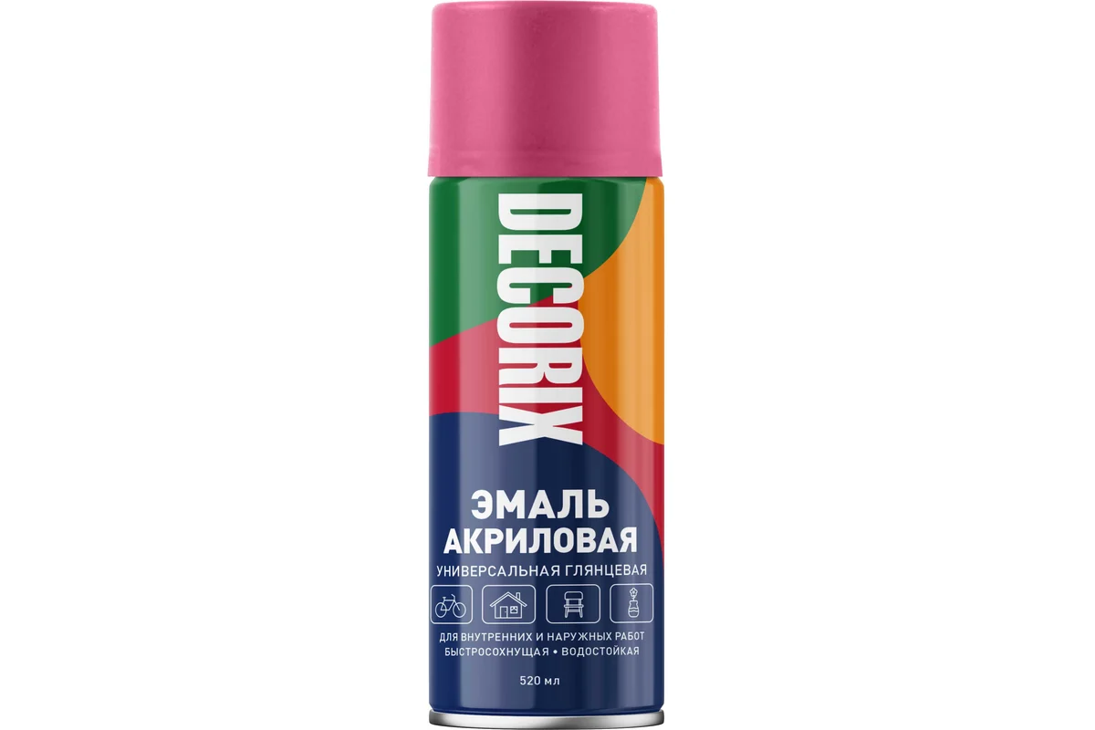 Краска универсальная "Decorix", малиновая, спрей, 520мл