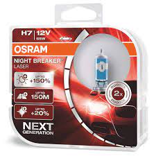 Автолампы H7 "Osram", Night Breaker Laser, +150%, 12V, 55W