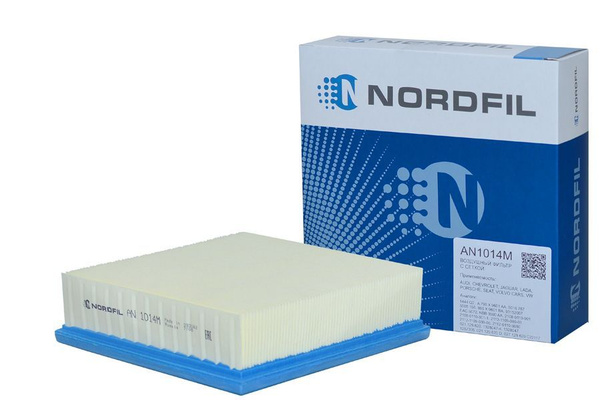 Фильтр воздушный ВАЗ инжектор "NORDFIL" с метал. сеткой