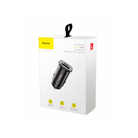 Зарядное устройство для 1 USB+Type-C "Baseus", автомобильное, быстрая зарядка