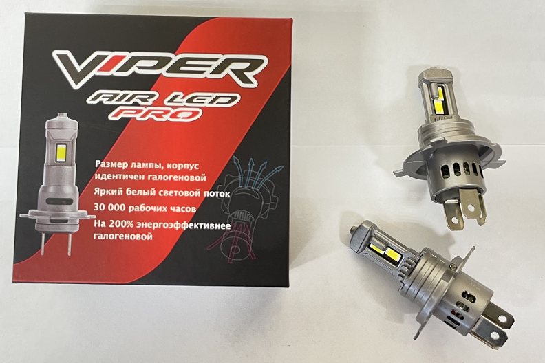 Комплект светодиодных ламп H4 "Viper", Air Led Pro, Compakt, 9-18V, 35W, 6000K, 3500Lm